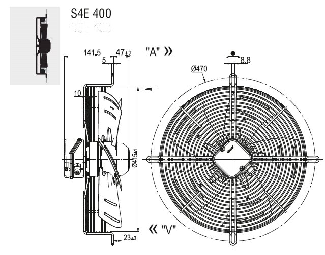 Eb-papst S4E 400 Aksiyel Fan