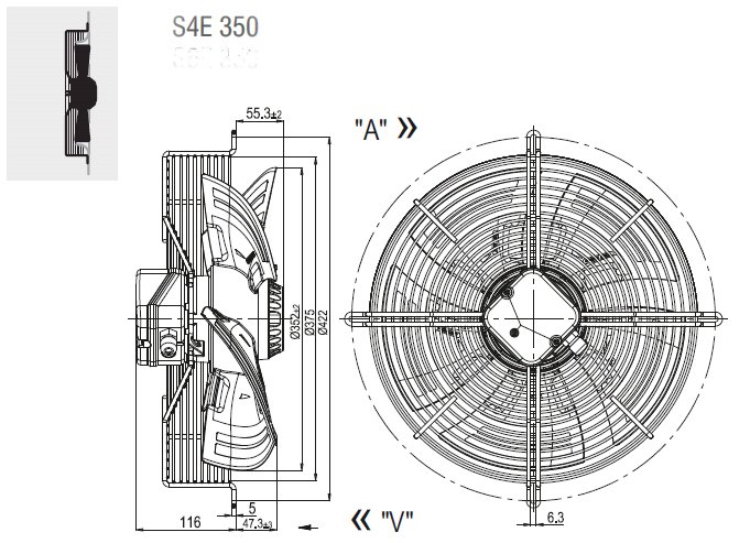 Ebmpapst S4E350 Aksiyel Fan